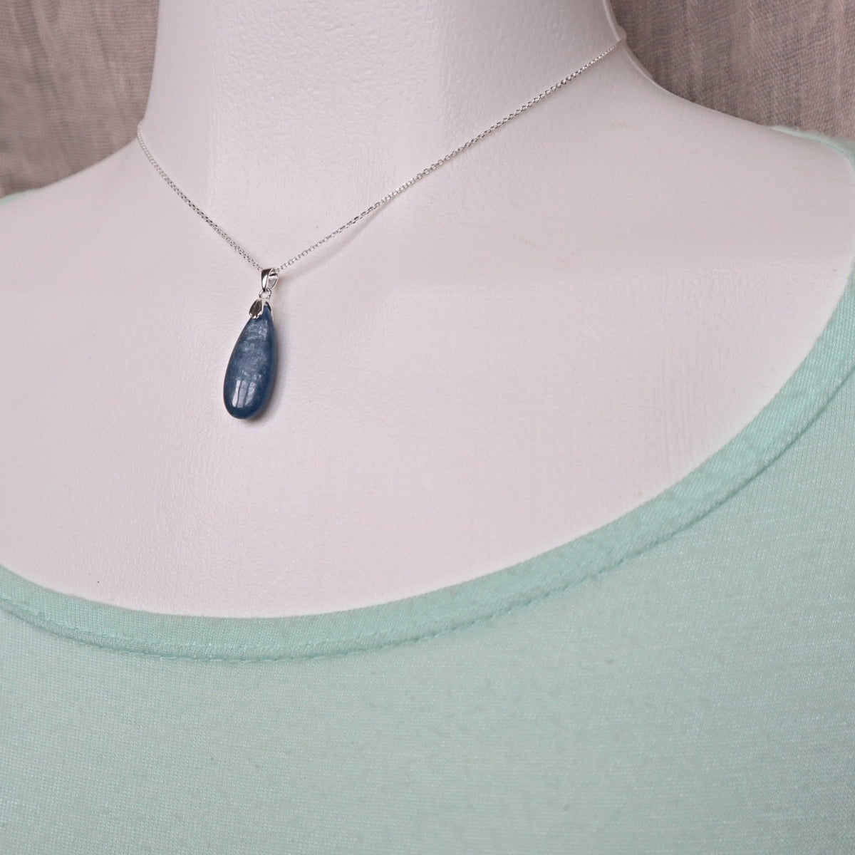 Kyanite Pendant Necklace Sterling Silver