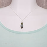 Labradorite Pendant Necklace Sterling Silver