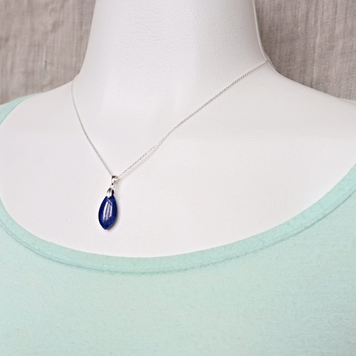 Lapis Lazuli Necklace Sterling Silver Pendant