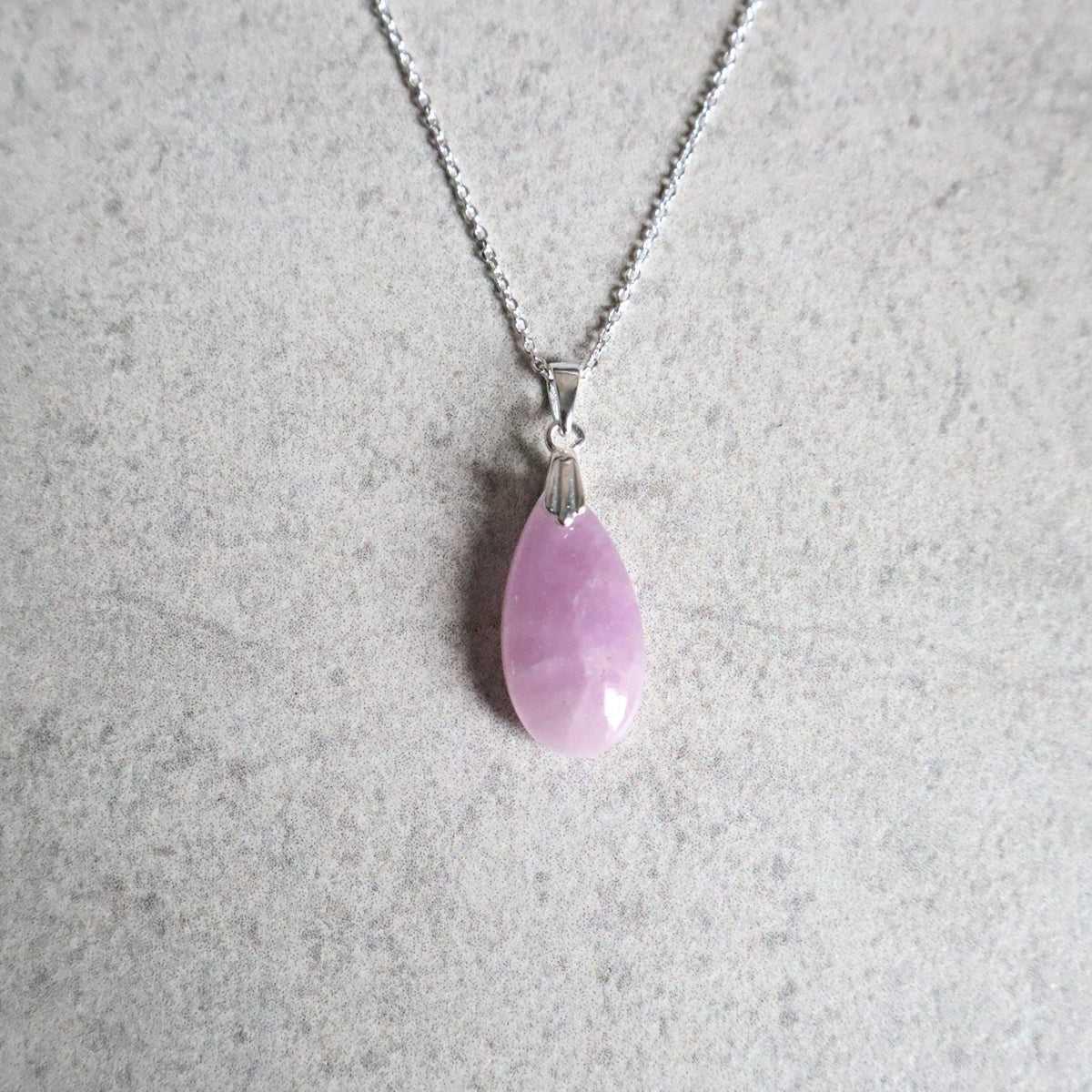 Kunzite Necklace Sterling Silver