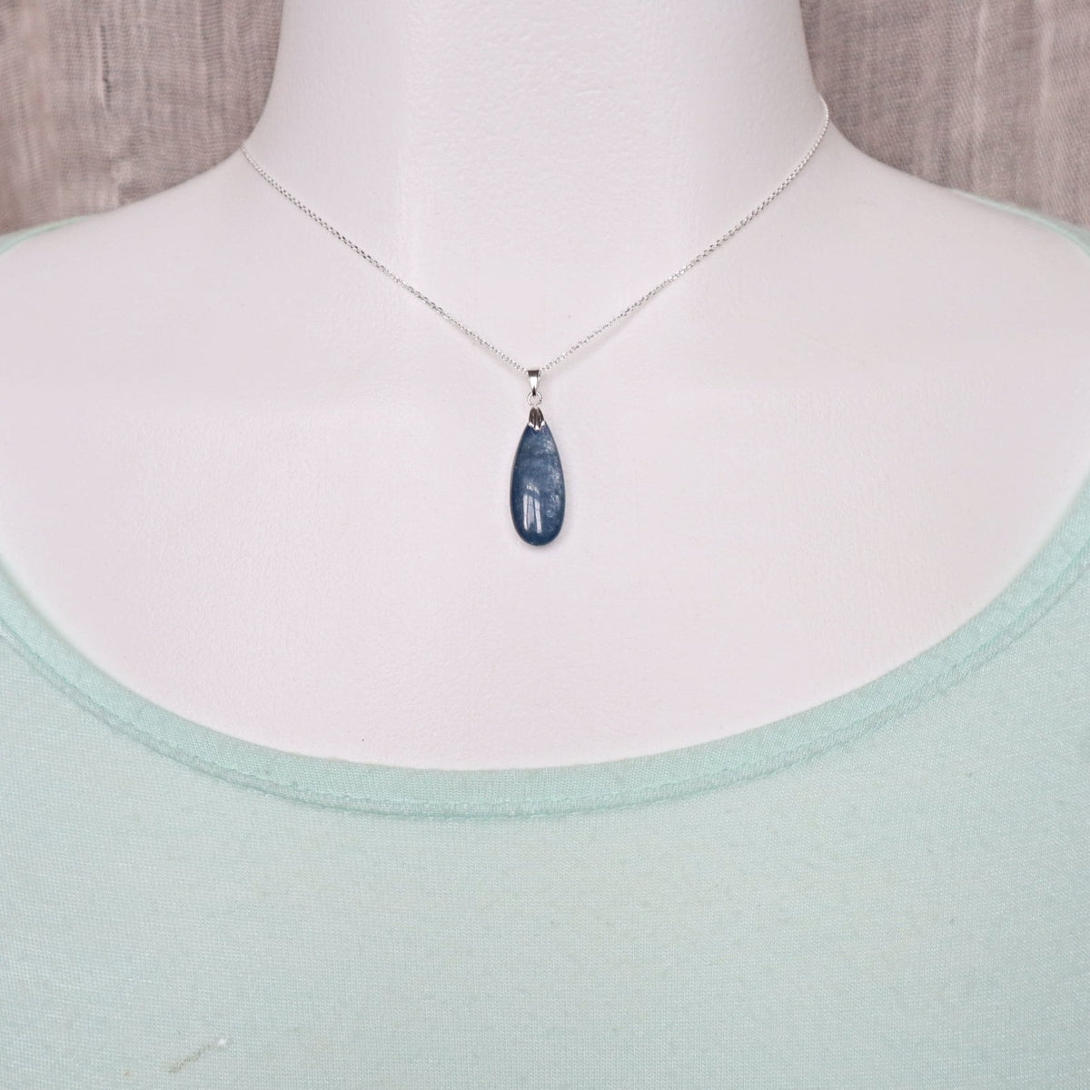 Kyanite Pendant Necklace Sterling Silver