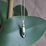 Labradorite Pendant Necklace Sterling Silver