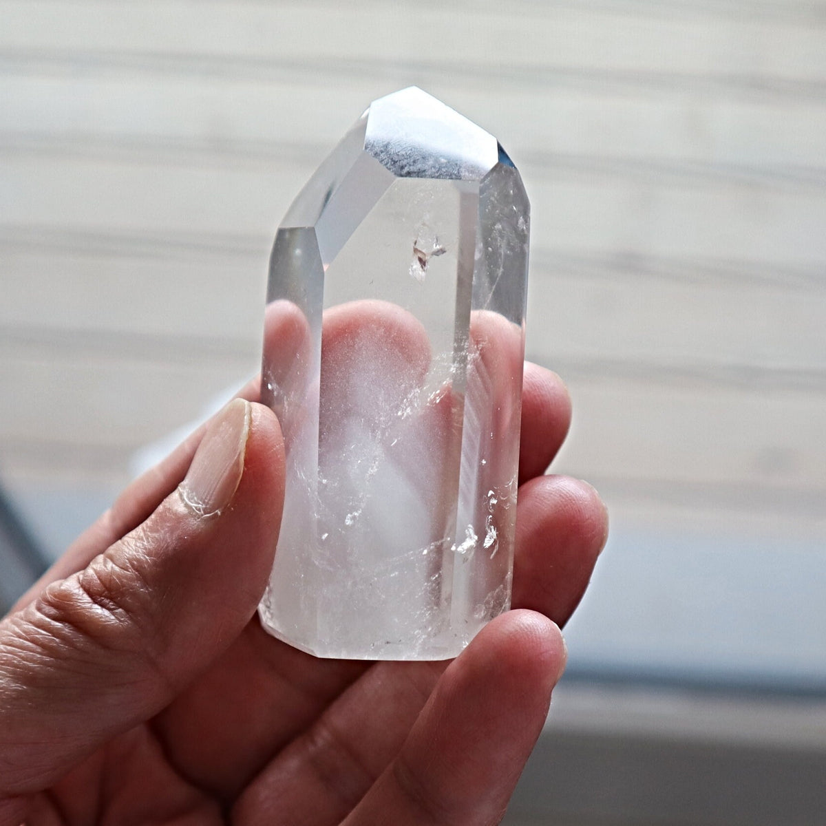 Phantom Clear Crystal Quartz Tower Point Polished Large