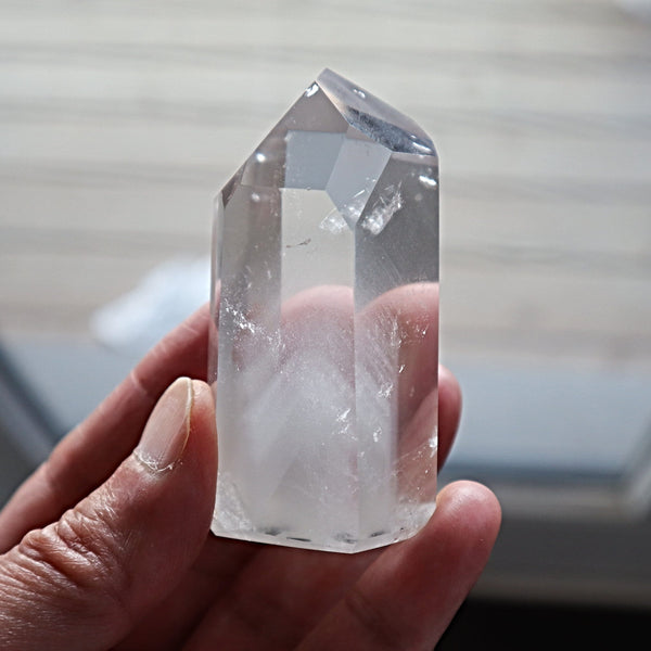 Phantom Clear Crystal Quartz Tower Point Polished Large